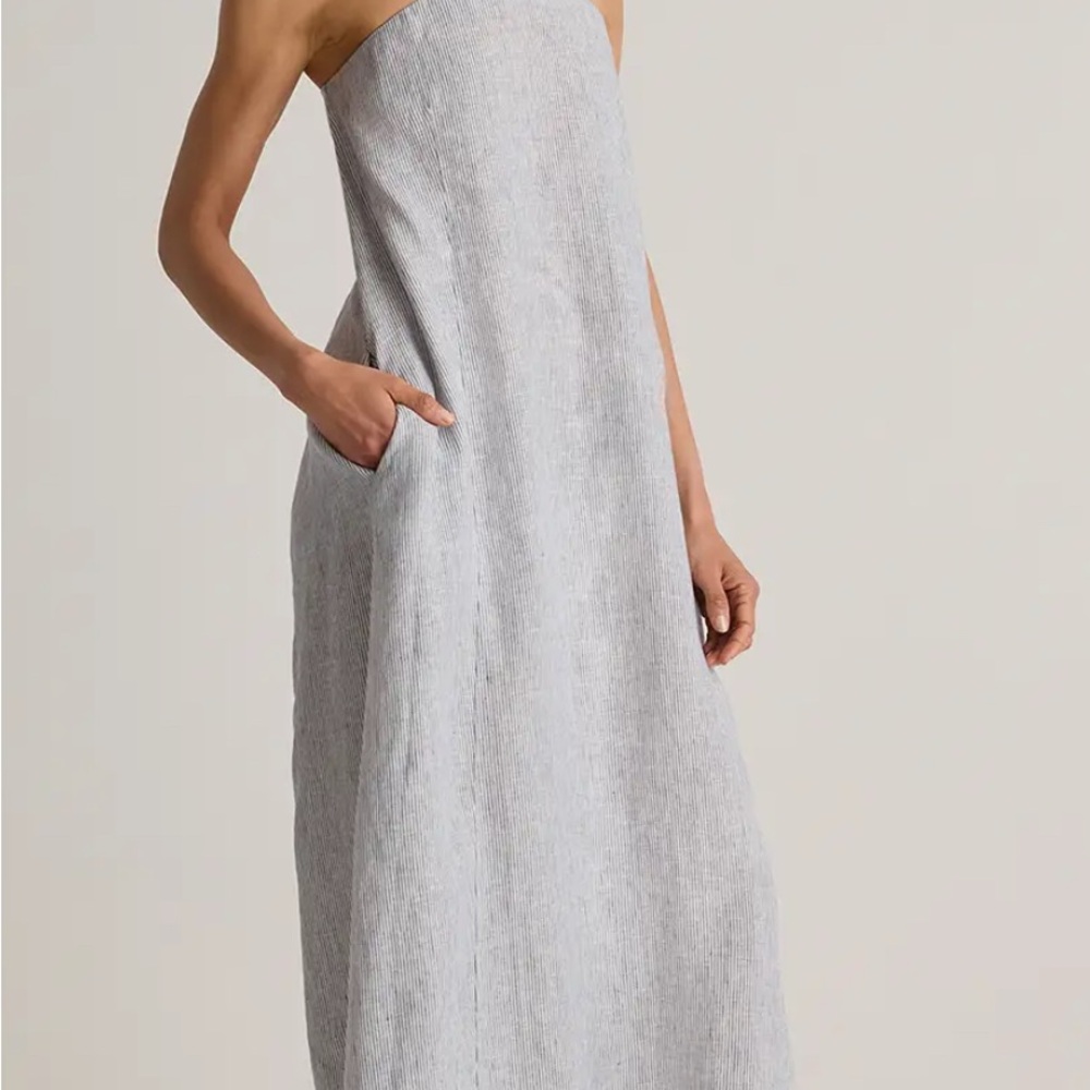 Quince Linen Strapless Dress